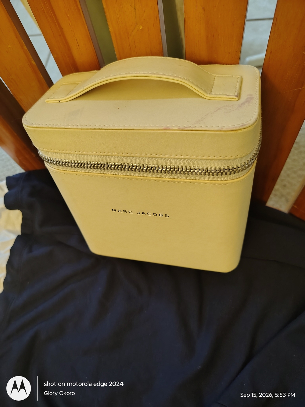 Marc Jacobs Yellow Leather Zip-Top Men’s Carry Case